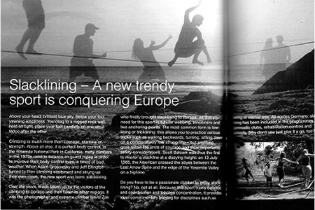 ヨーロッパのスラックラインに関する雑誌記事（デスクトップ）