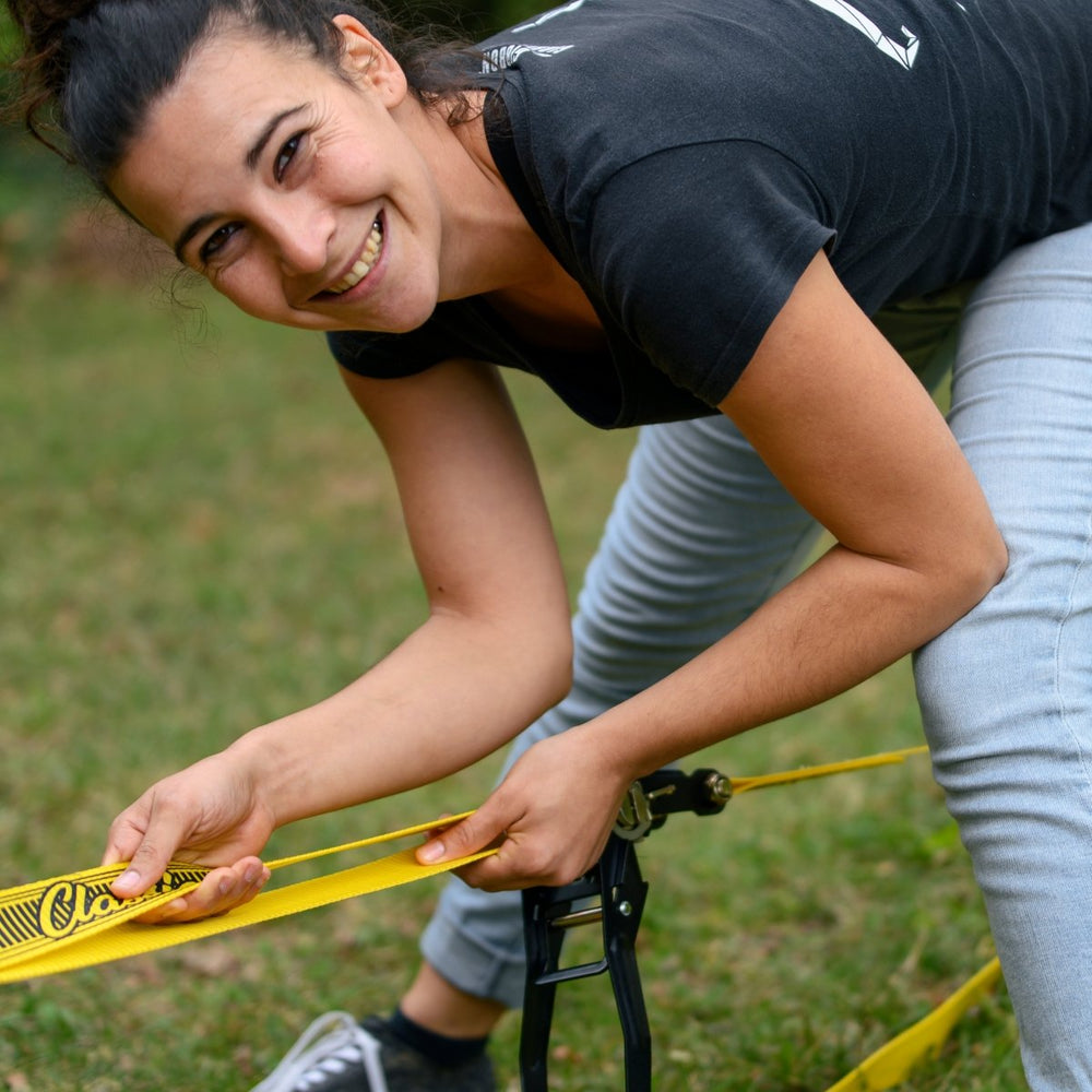 Webbing set - ClassicLine Yellow incl. Corq Pads - Gibbon Slacklines